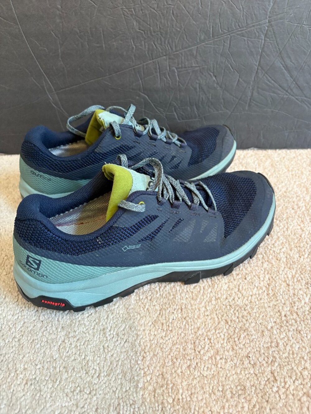 Salomon Outline Gore Tex Women's Trail Running Shoes Size 9 Blue 406188